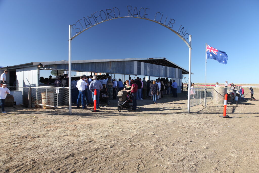 Punters gathering at the Stamford Races