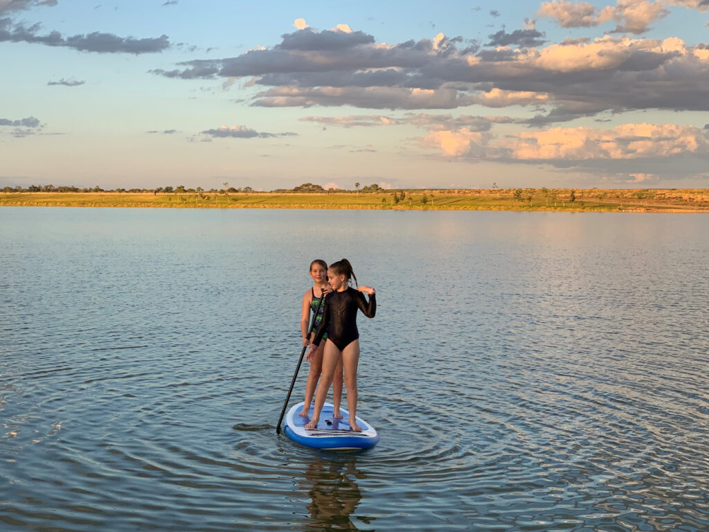 Paddle boarding on Hughenden Recreational Lake