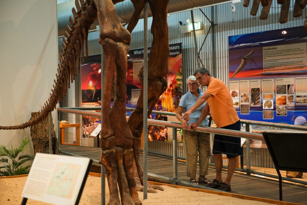 "Hughie" a life size skeletal replica of a Muttaburrasaurus