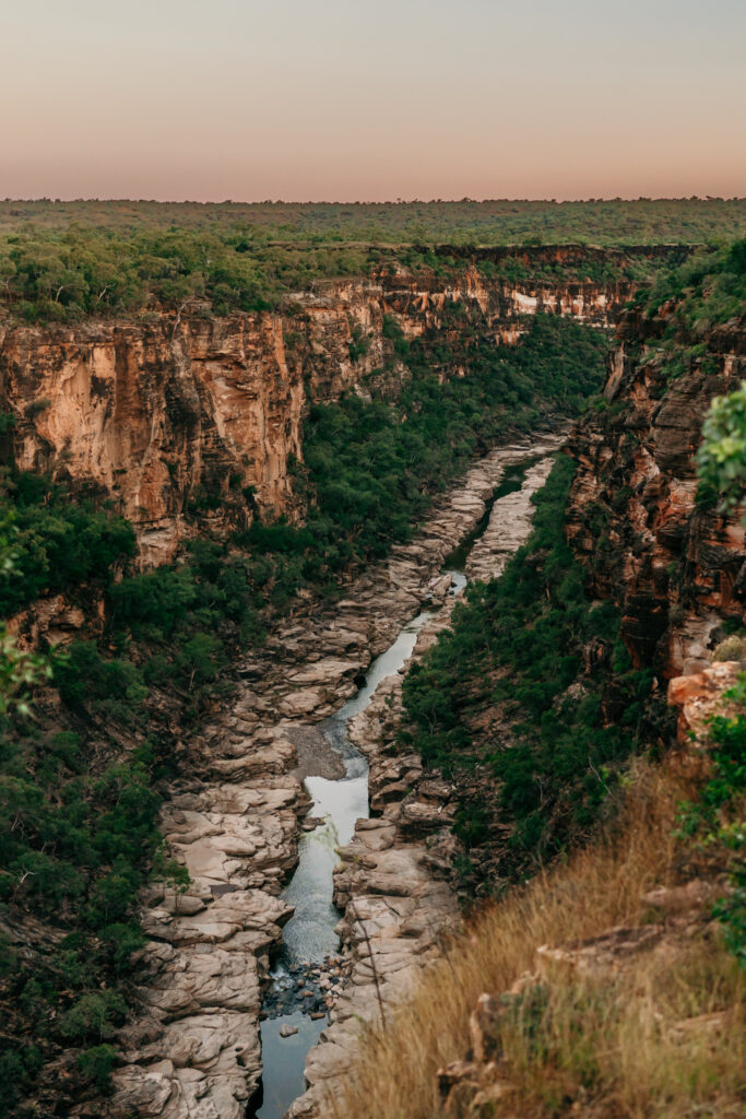 Aerial view of Porcupine Gorge in the Morning