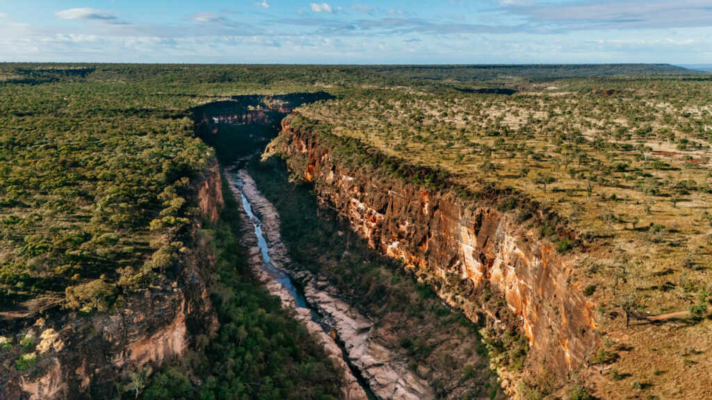 Aerial view of Porcupine Gorge in the Morning